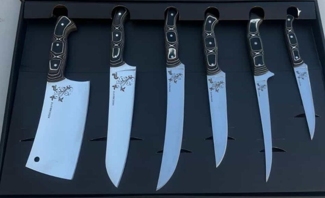 Bıçak Seti Satır Şef bıçağı Kasap Bıçağı Mutfak Bıçağı Sebze Bıçağı 6 Lı Profesyonel Set