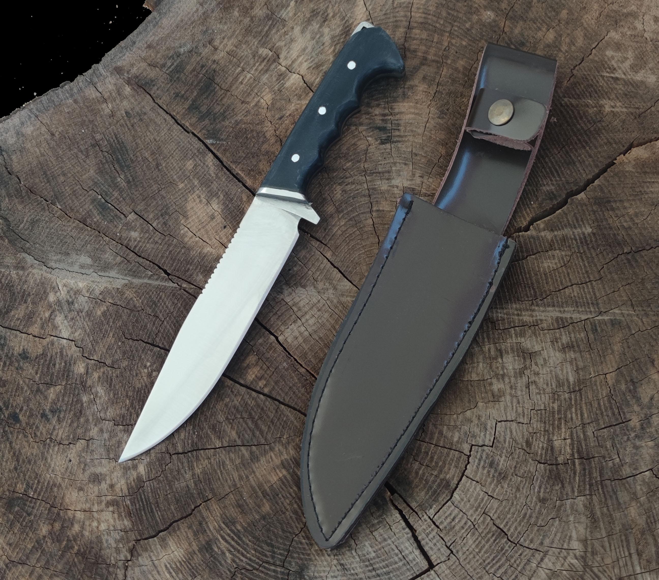 Av Bıçağı Avcı Bıçağı Kamp Bıçağı Bushcraft Deri Kılıflı HGTwi249